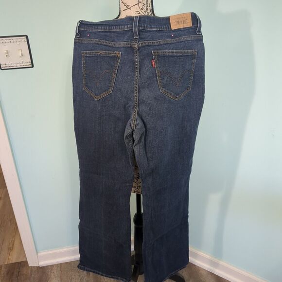 Levi's perfectly slimming flare jeans dark wash size 12 - Picture 2 of 5